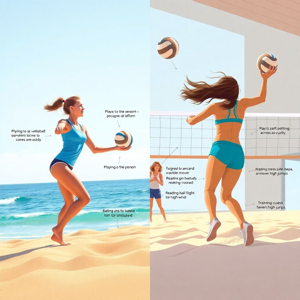Beach volleyball vs indoor volleyball: key skills, tactics and training differences